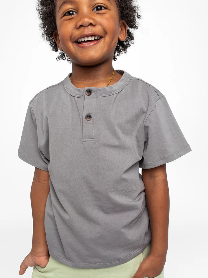 toddler boy grey henley tee