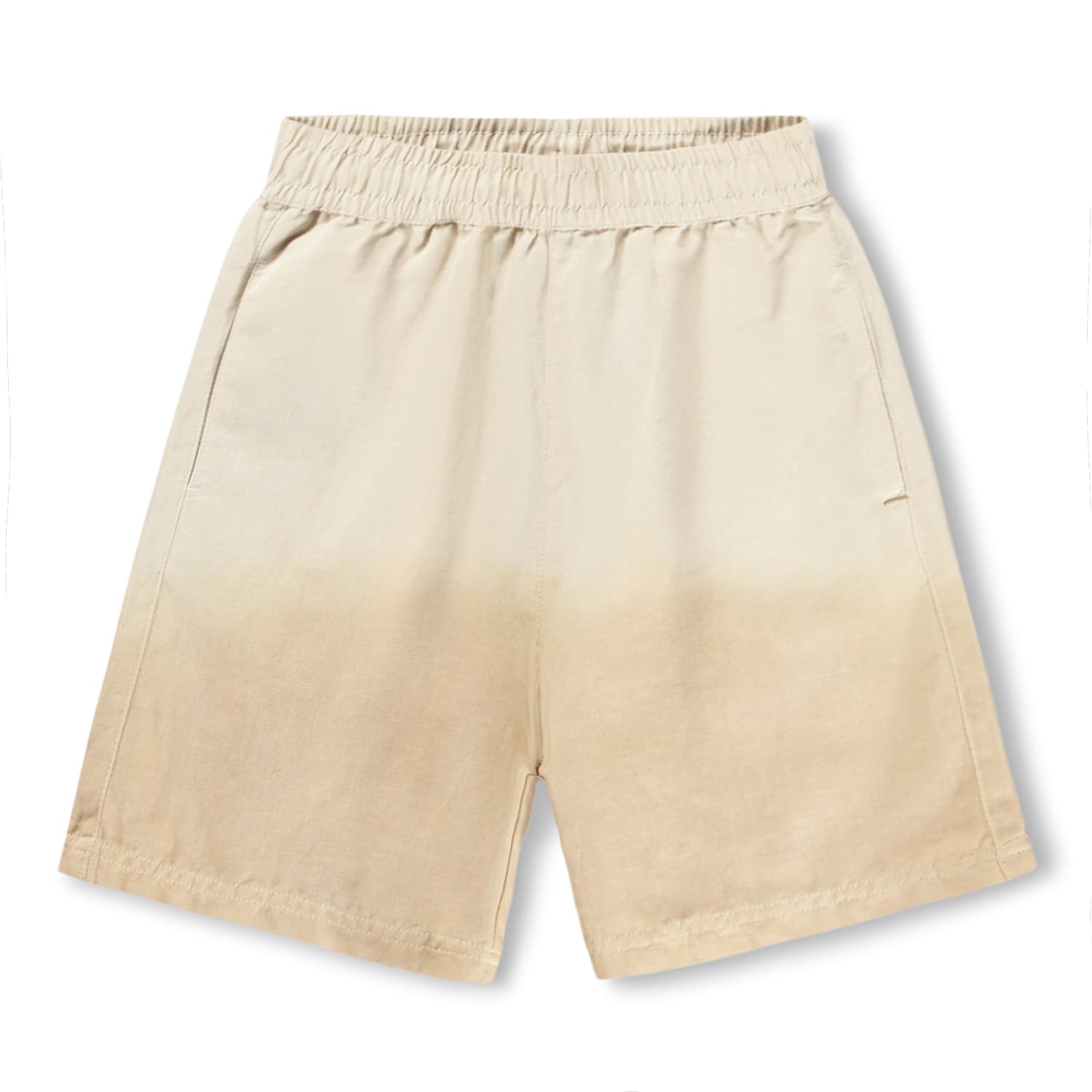 Beige shorts with a gradient effect on a white background