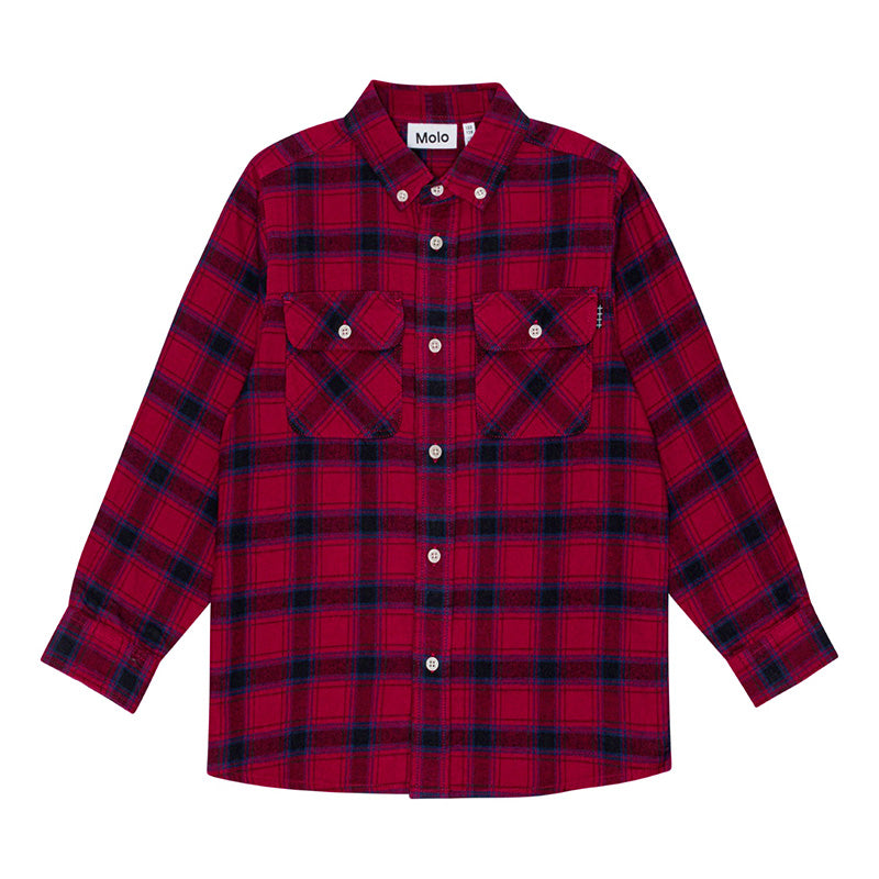 boys red plaid long sleeve