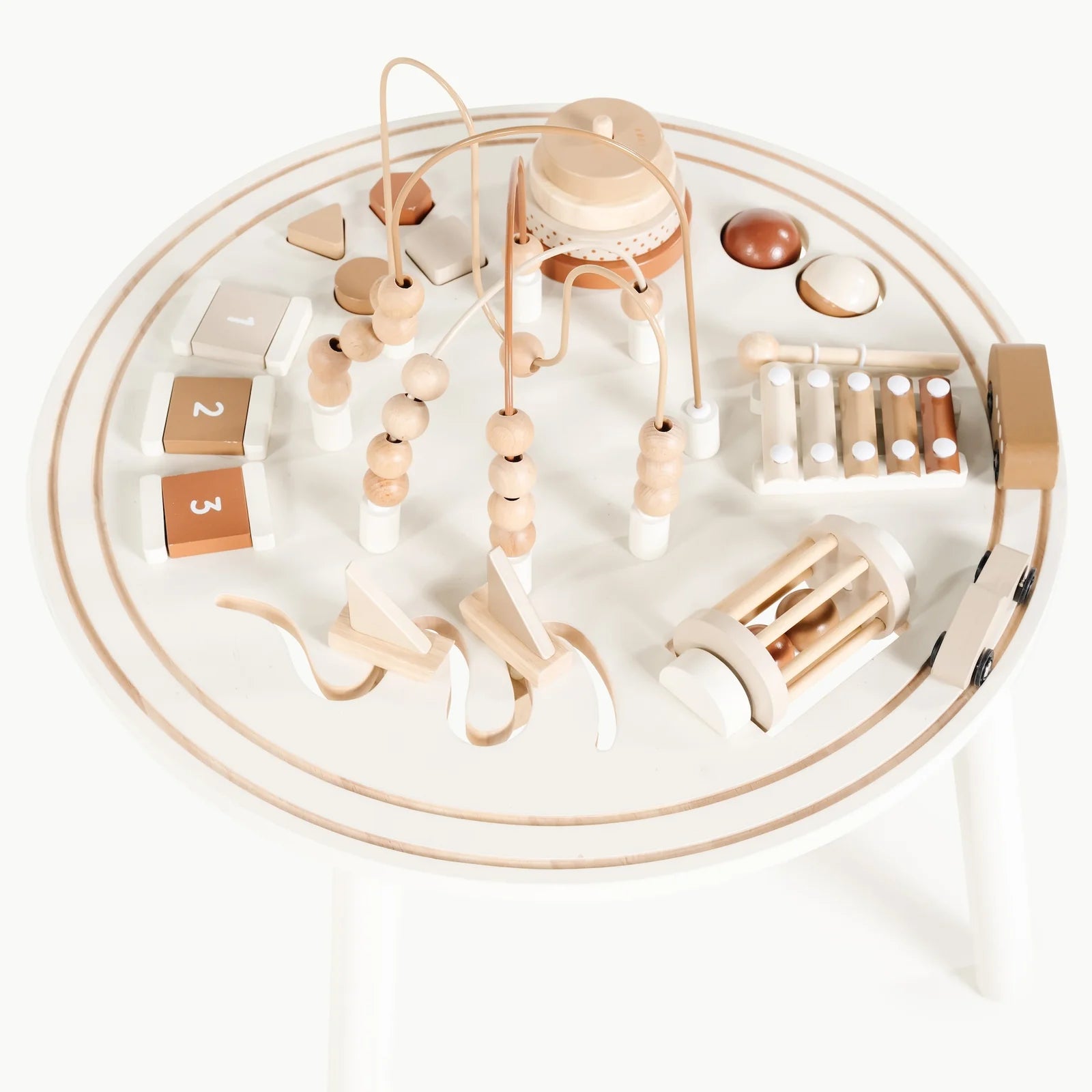 activity table with toys