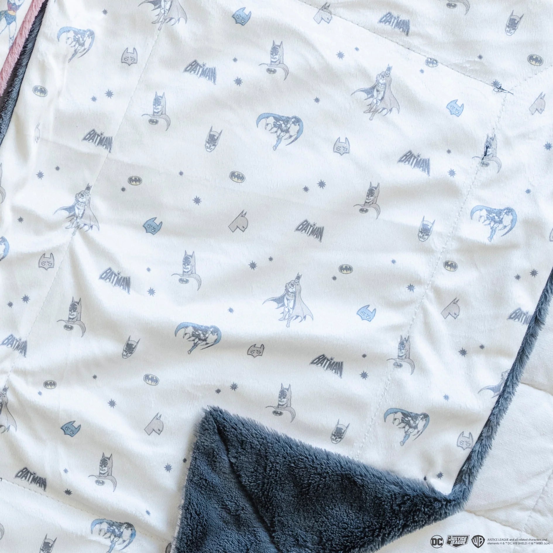 Saranoni receiving blanket in Batman and blue