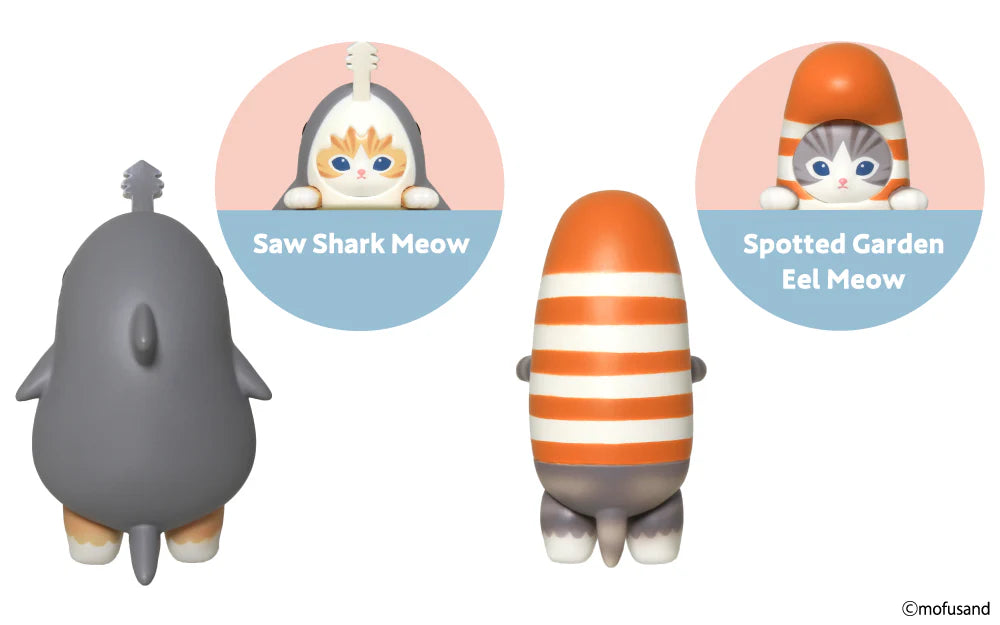 saw shark meow and spotted garden eel meow mini figure