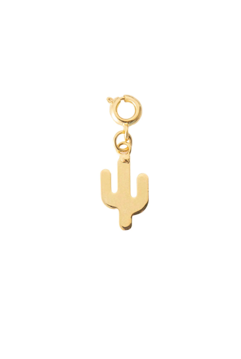 Gold Cactus Charm for Bracelet or Necklace