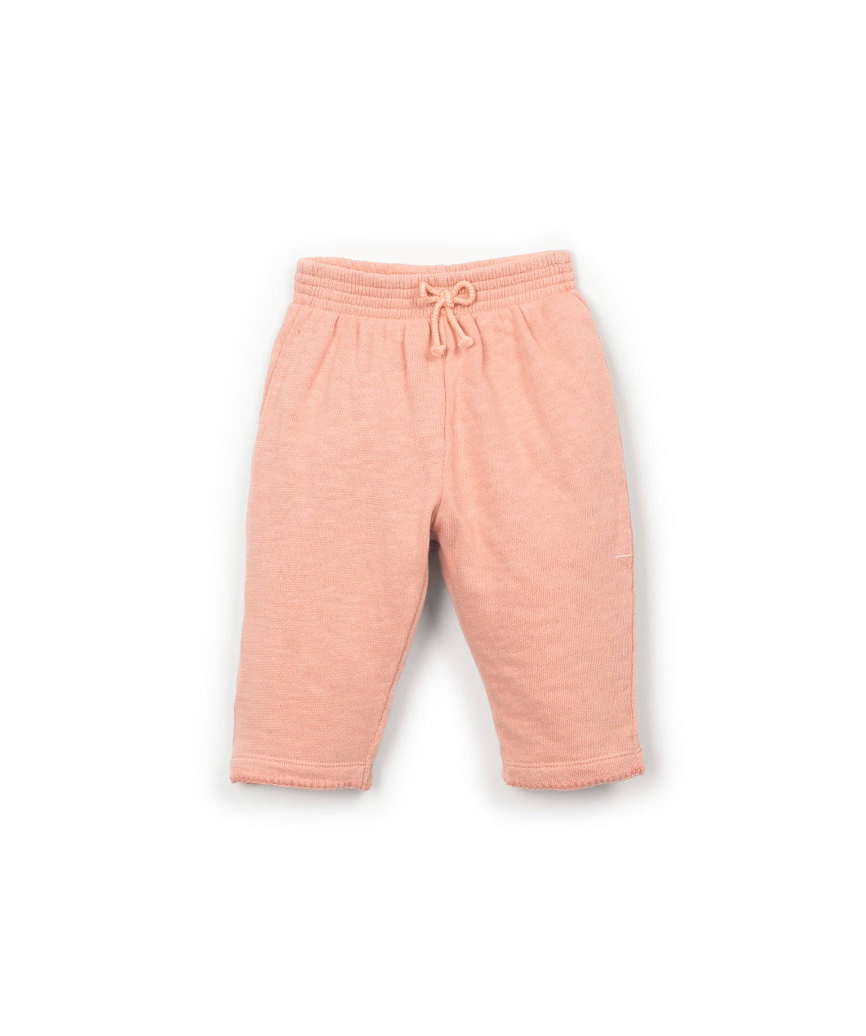 Pink sweatpants with adjustable waistband on a white background