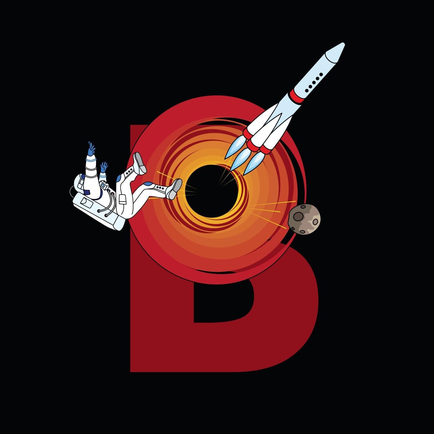 Spaceship letter B alphabet book