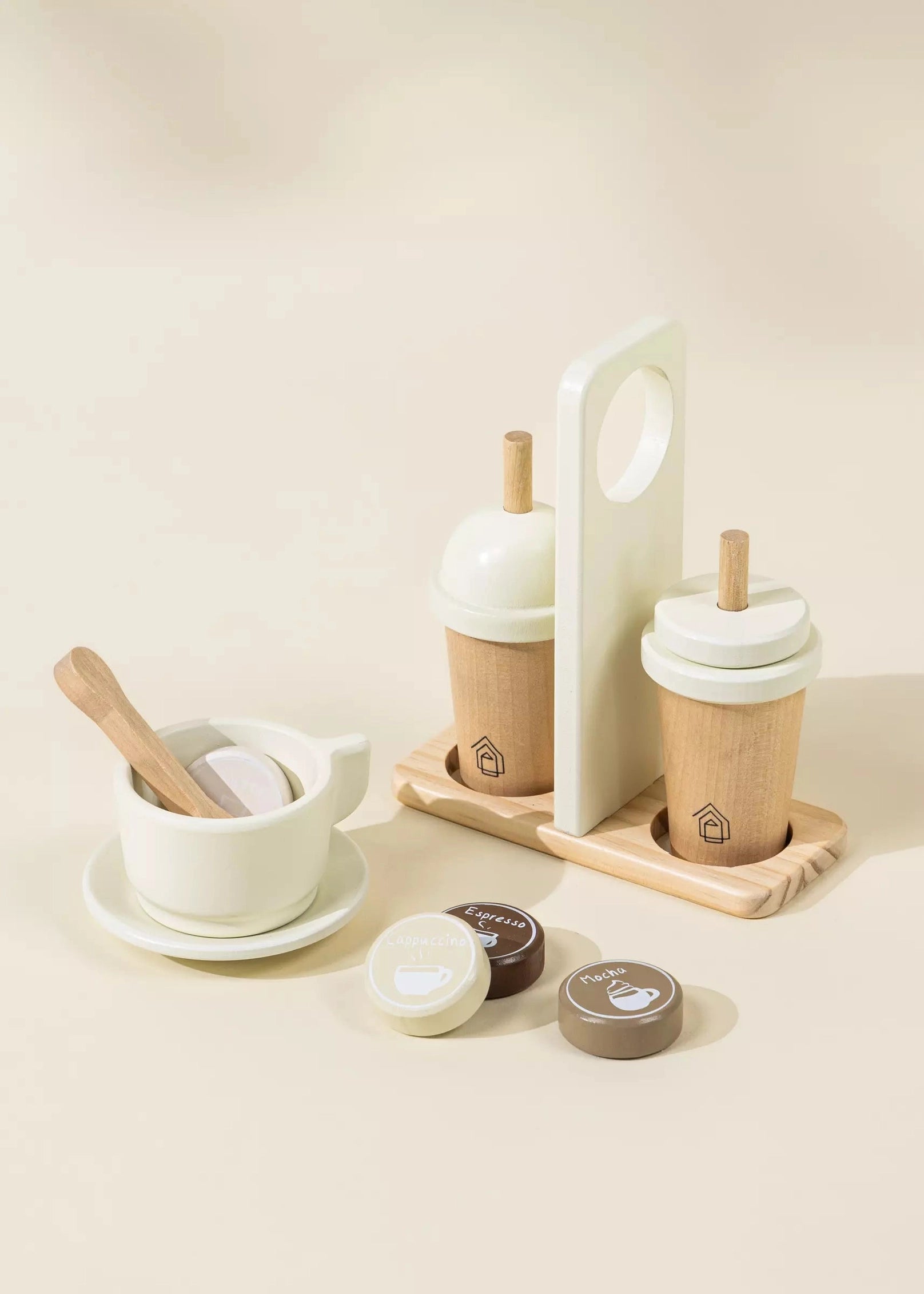 Wooden Coffee and Tea Cup Play Set