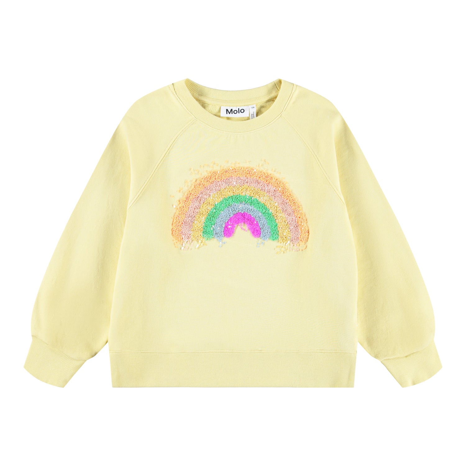 Yellow Crewneck with Rainbow Sequin