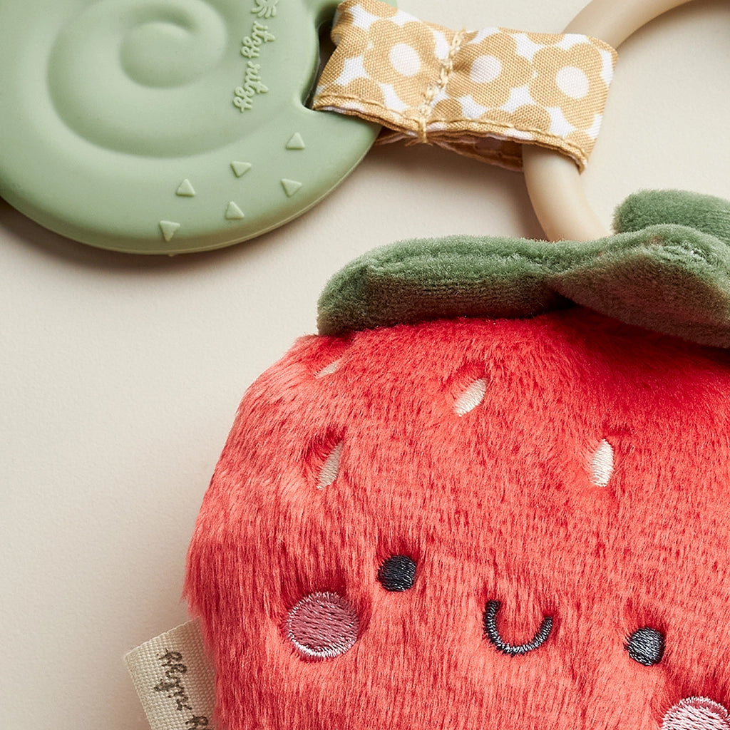 Itzy Pal Plush + Teether - Strawberry