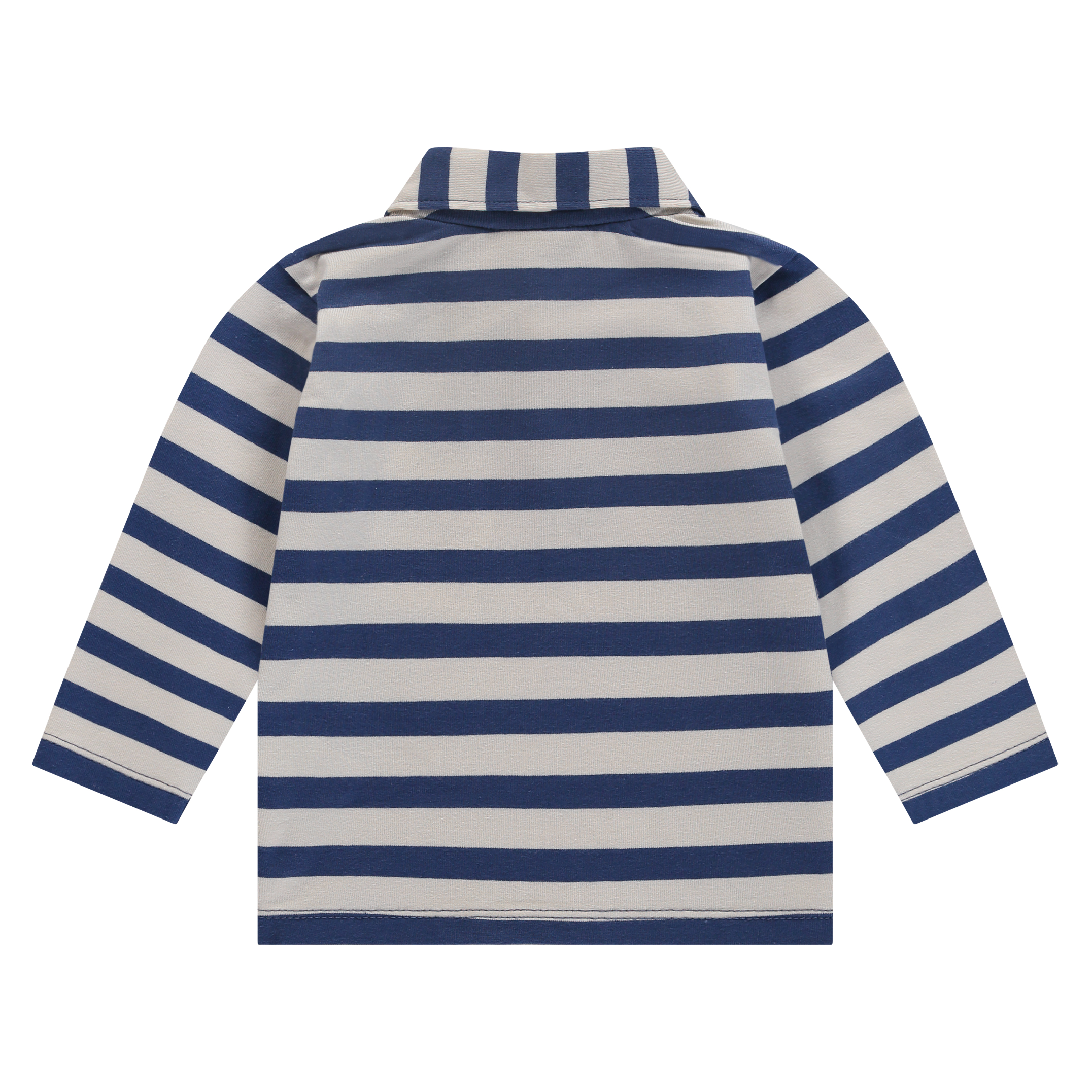 baby boy shirt in white and blue striped