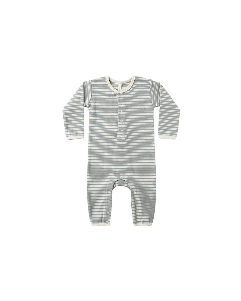 Striped baby onesie on a white background