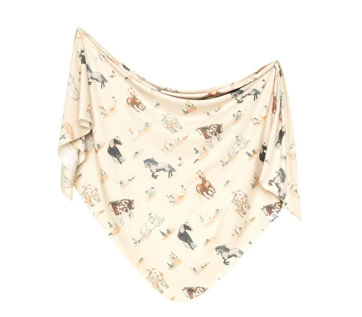 horse themed copper pearl swaddle