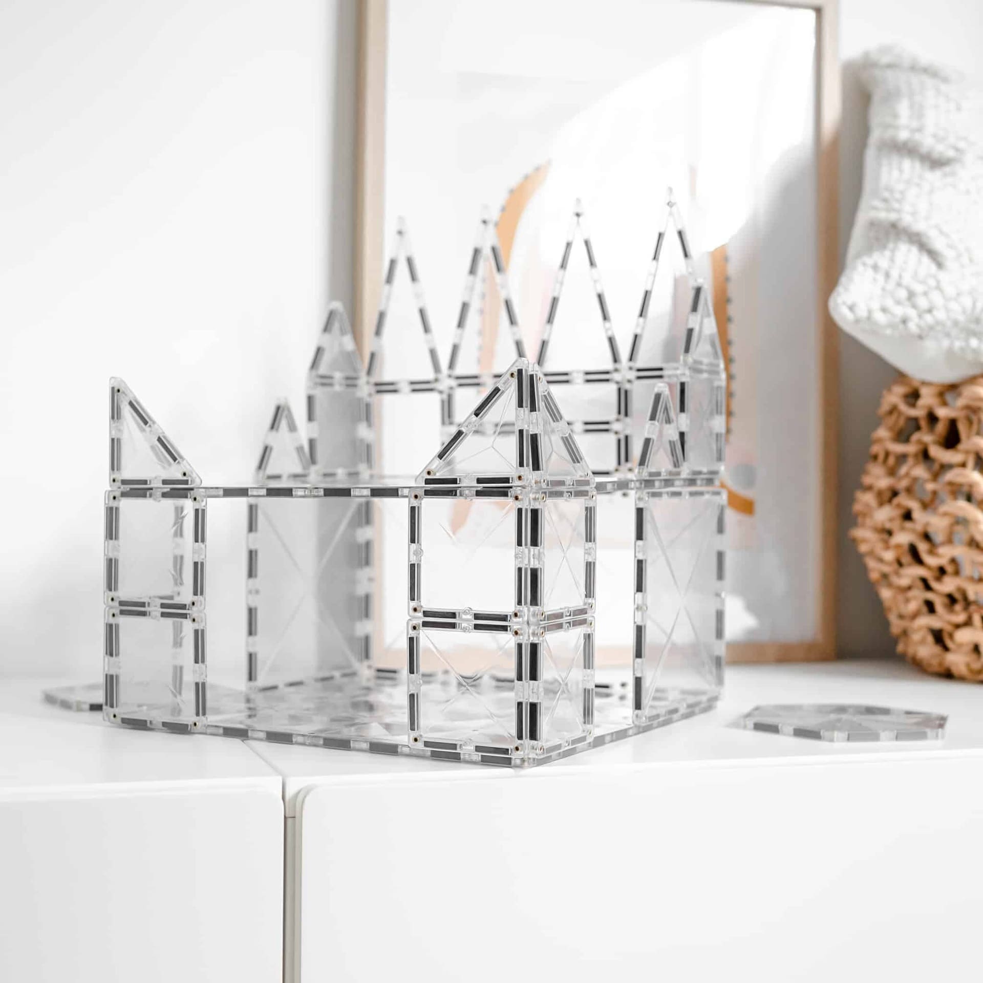 STEM clear magnetic tiles