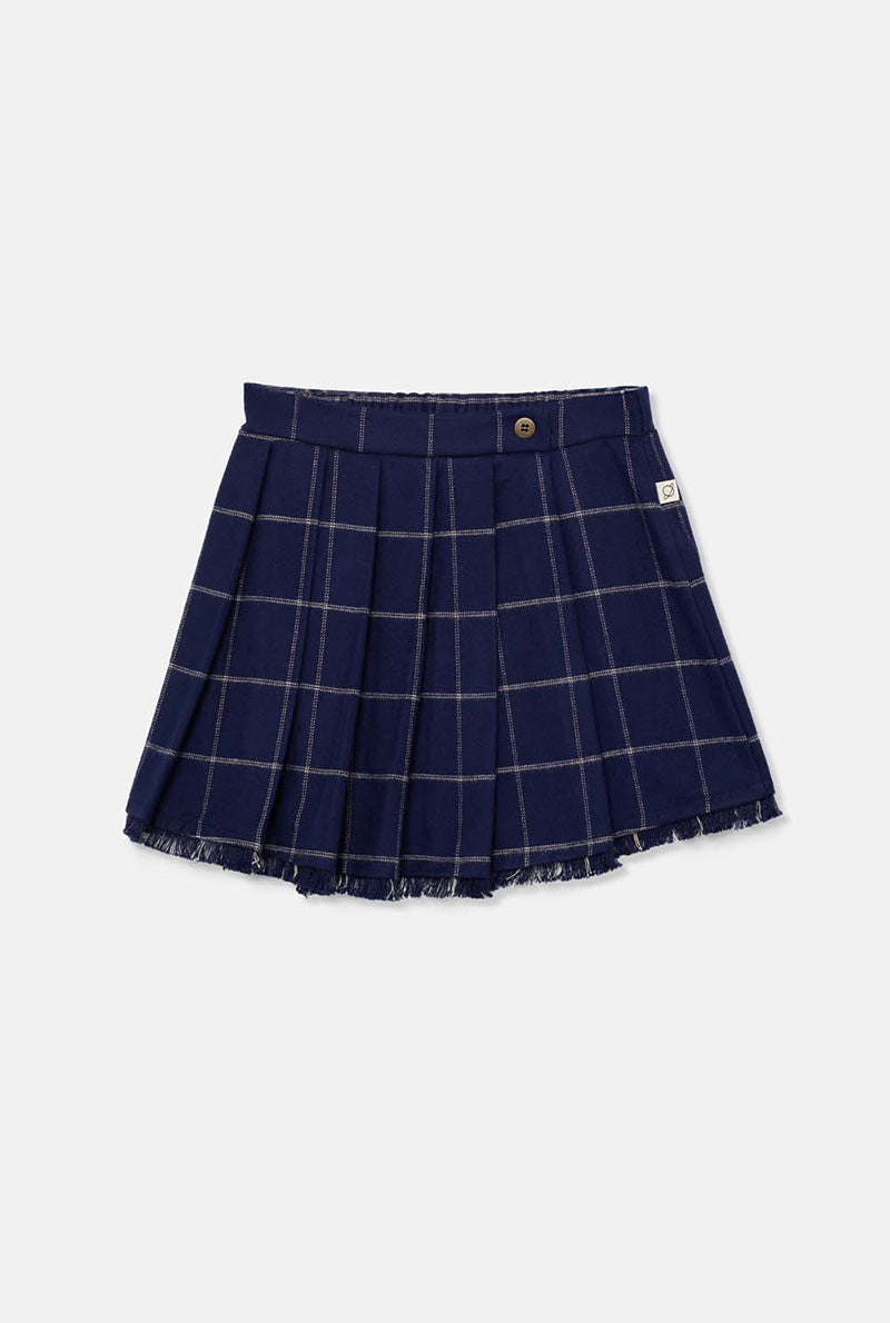 Girls Navy Plaid Skirt