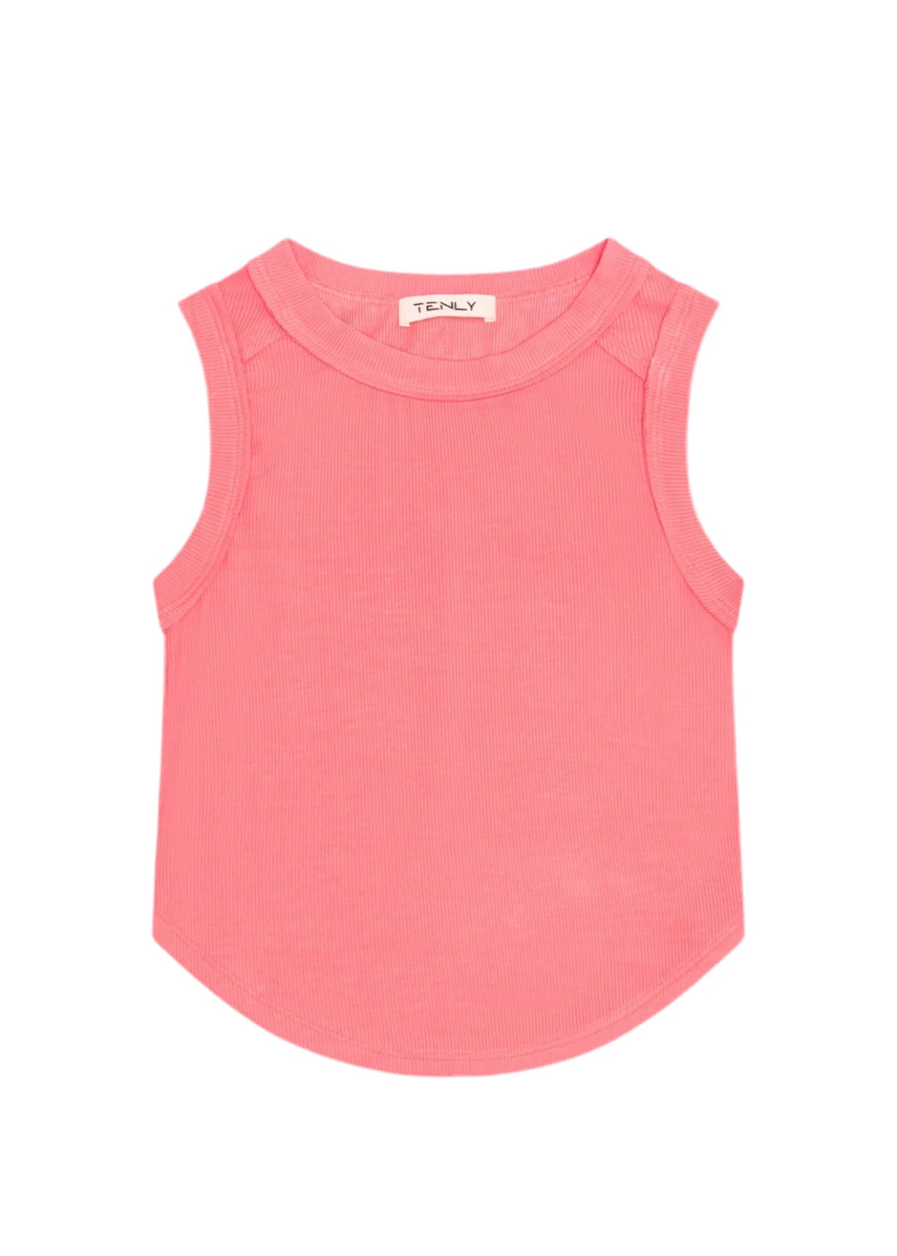 pink ribbed tank top
