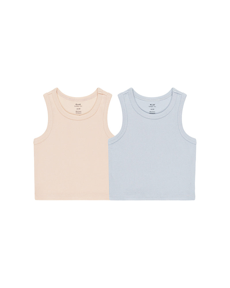 ribbed tank pastel pink and blue