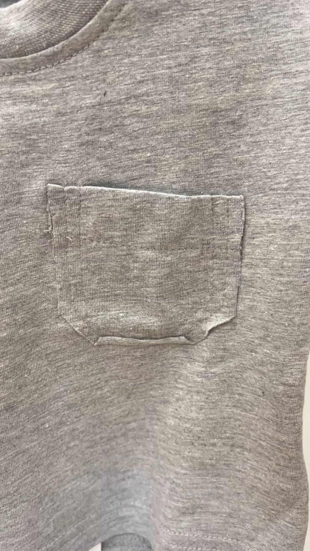 video of grey t-shirt with pocket