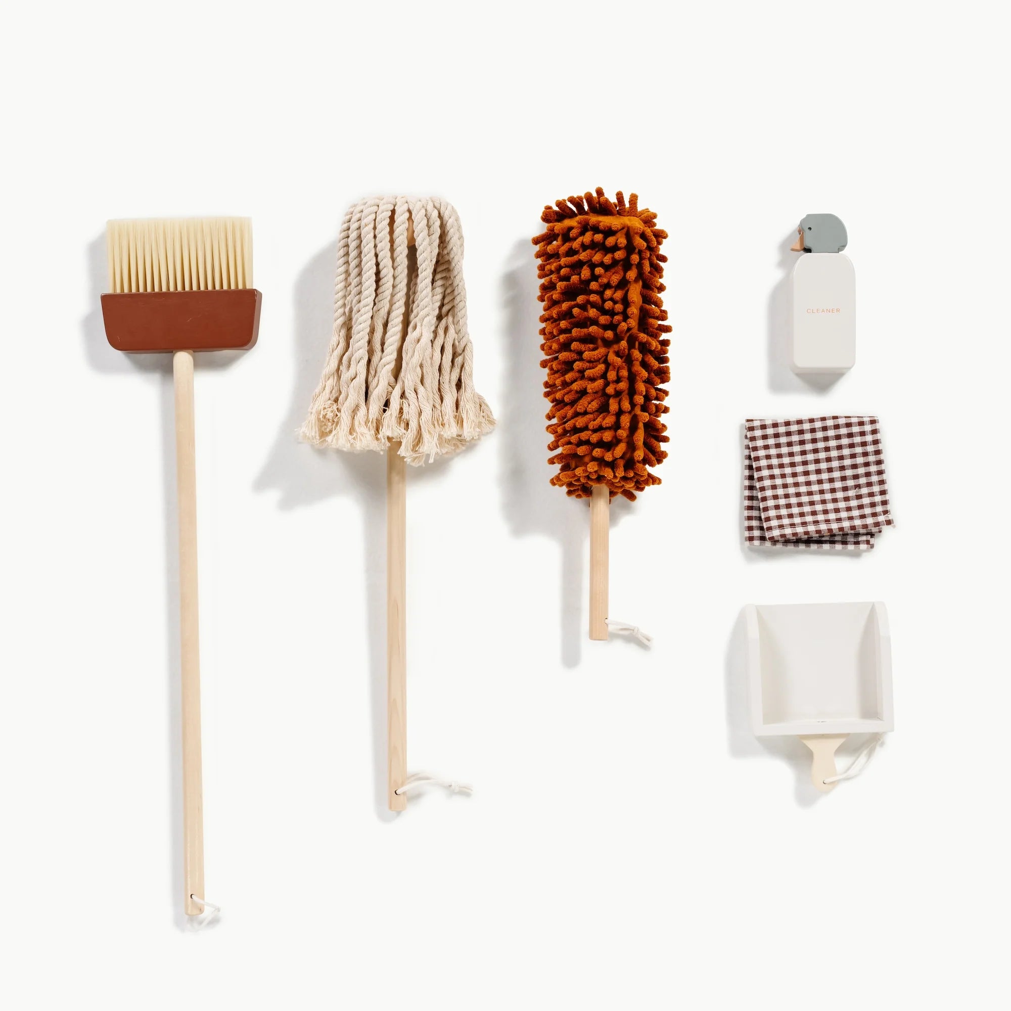 wooden cleaning supplies