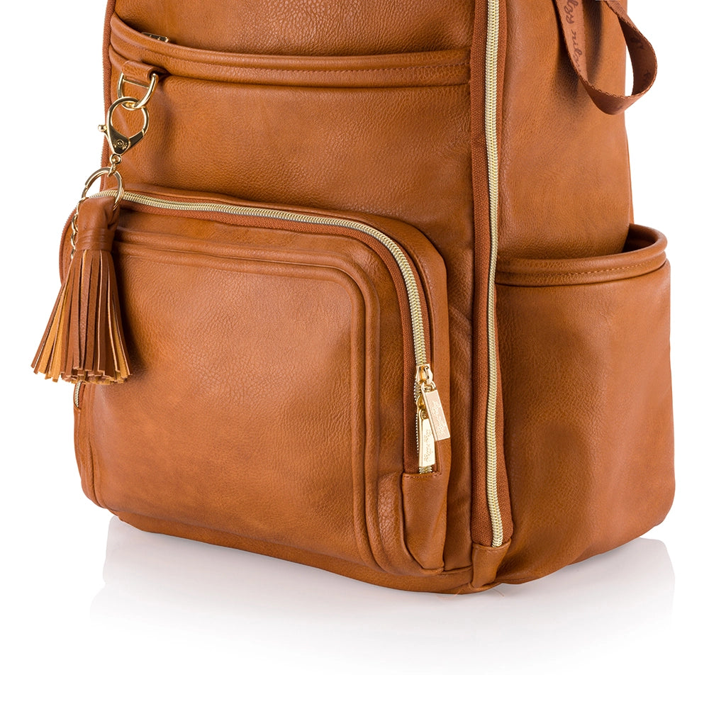 Boss Plus Diaper Bag Backpack - Cognac Diaper Bag Itzy Ritzy