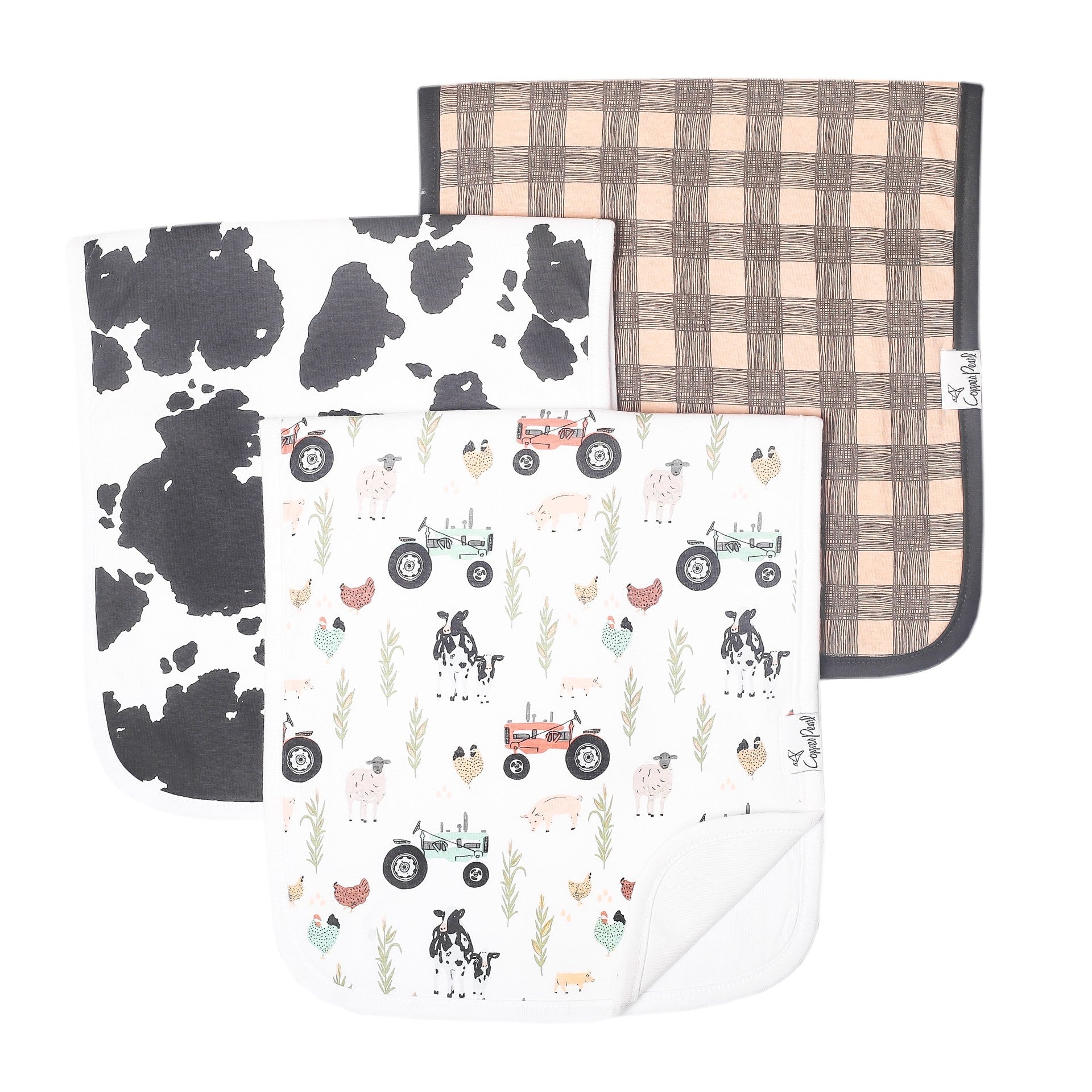 Burp Cloth Set (3 Pack) - Jo Baby Essentials Copper Pearl