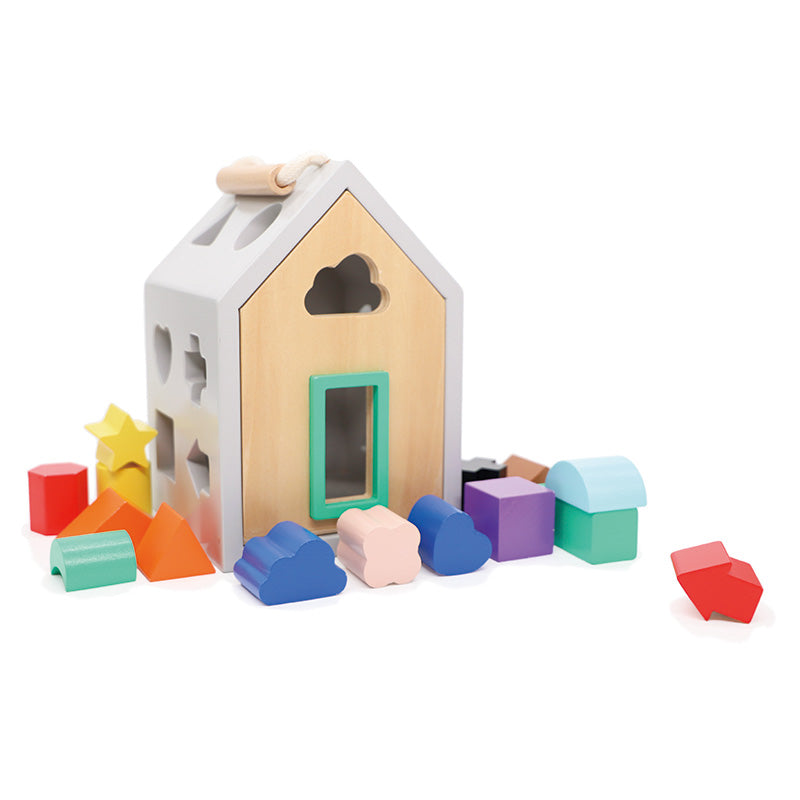 Hip Shape House Wood Sorter Game Toy Wonder & Wise