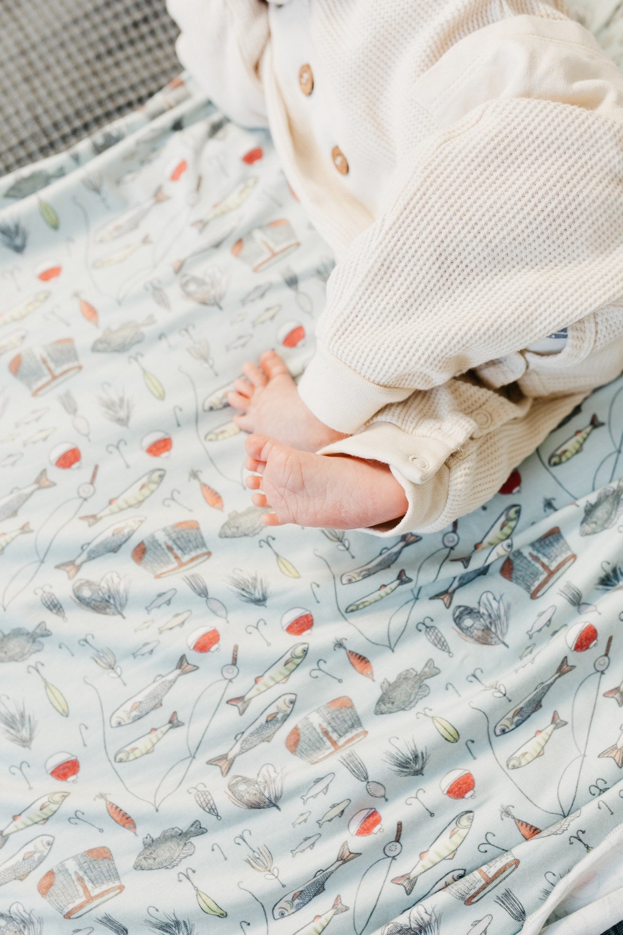 Knit Swaddle Blanket - Trout Blankets Copper Pearl