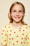 Load image into Gallery viewer, girls yellow strawberry shirt
