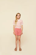 Load image into Gallery viewer, girls red and blue stripped shirt
