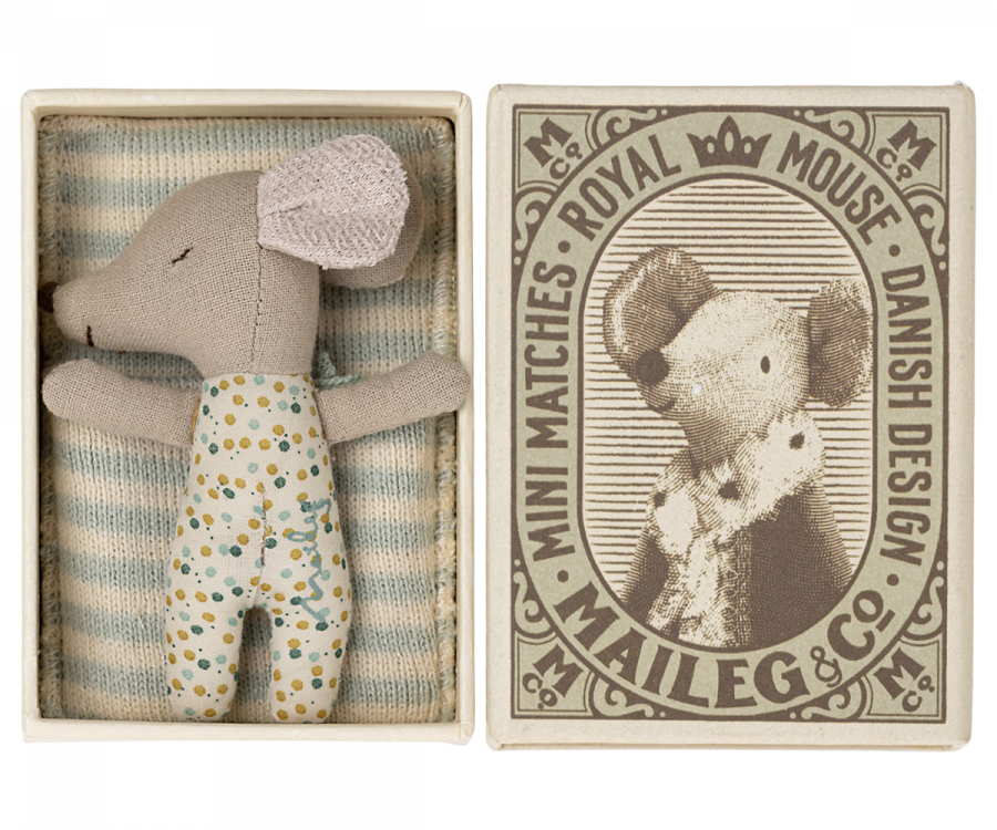 Sleepy Wakey Baby Girl Mouse - Blue