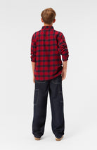 boys red and blue plaid long sleeve