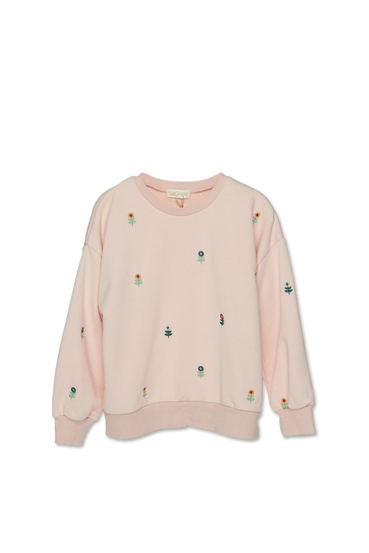 Embroidered Sweatshirt - Powder Floral