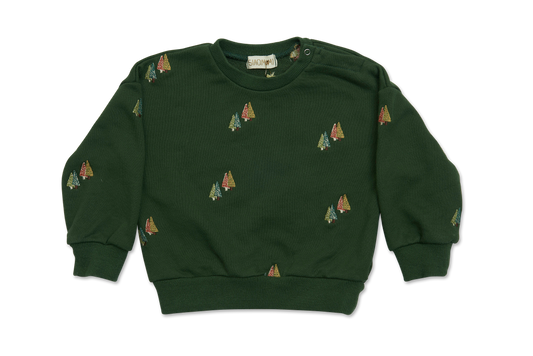 Embroidered Sweatshirt - Pine Trees