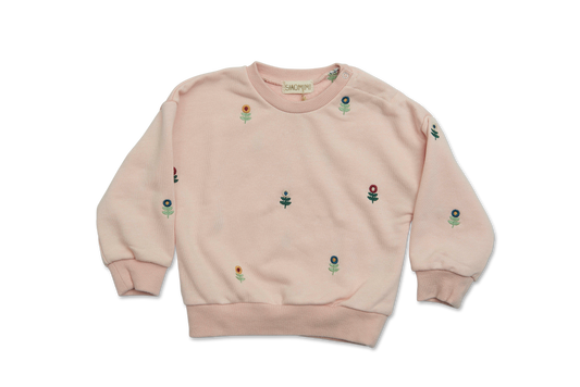Embroidered Sweatshirt - Powder Floral