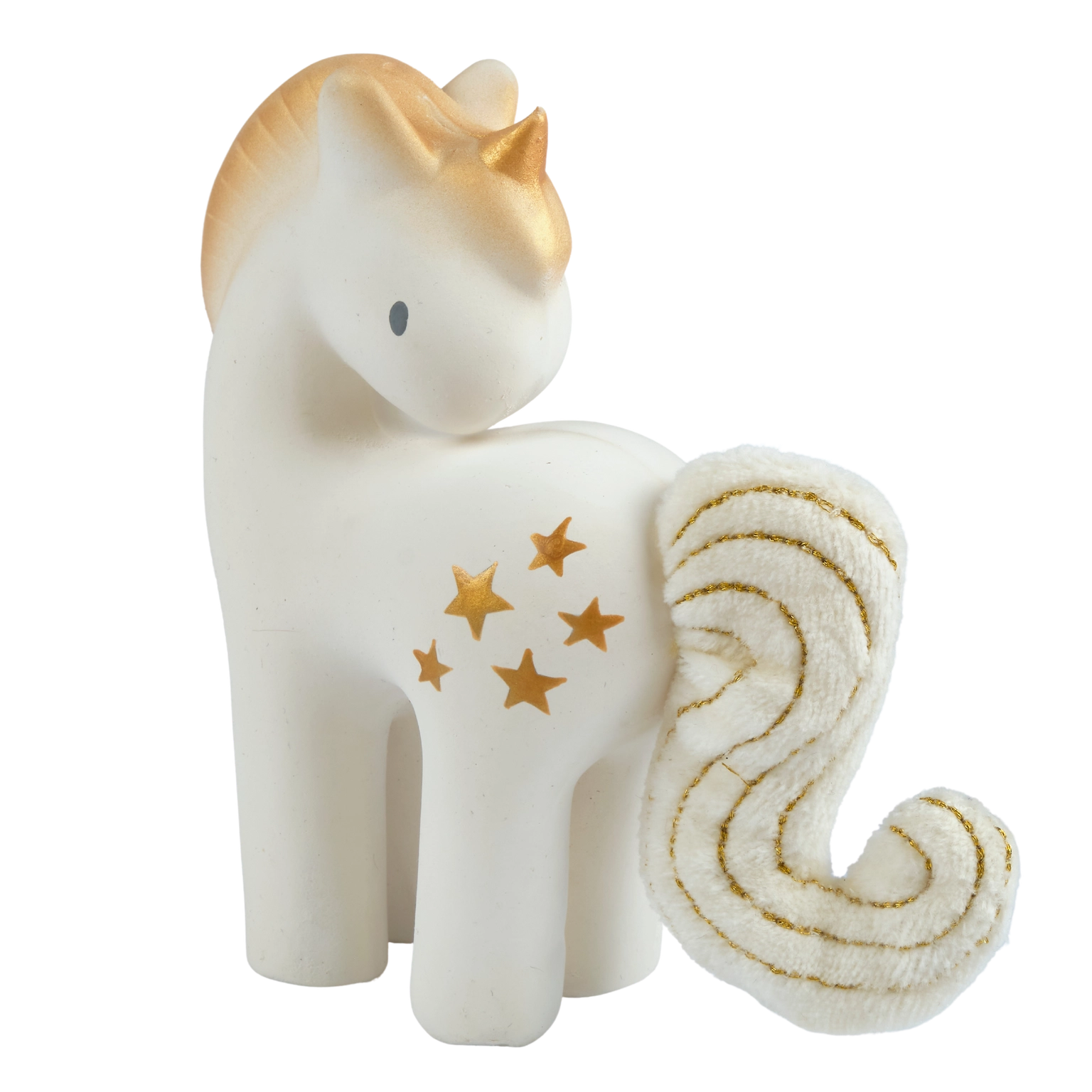 Shining Stars Unicorn Natural Rubber Rattle with Crinkle Tail