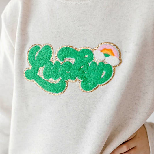 Lucky Script St. Patrick's Day Sweatshirt - Natural