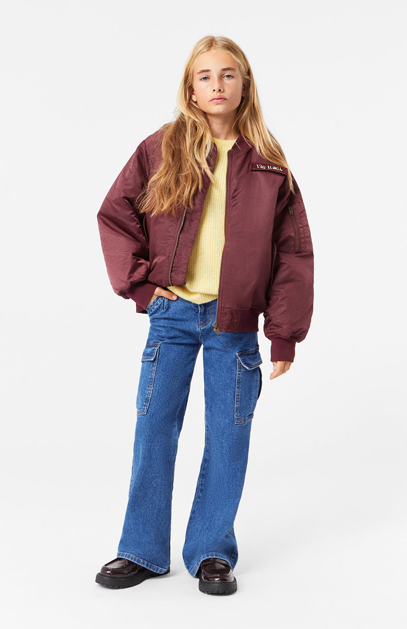 girls cargo pocket denim pants