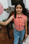 Load image into Gallery viewer, girls red gingham button up tank 
