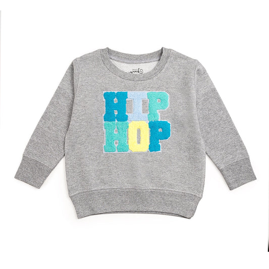 Hip Hop Patch Sweatshirt - Gray