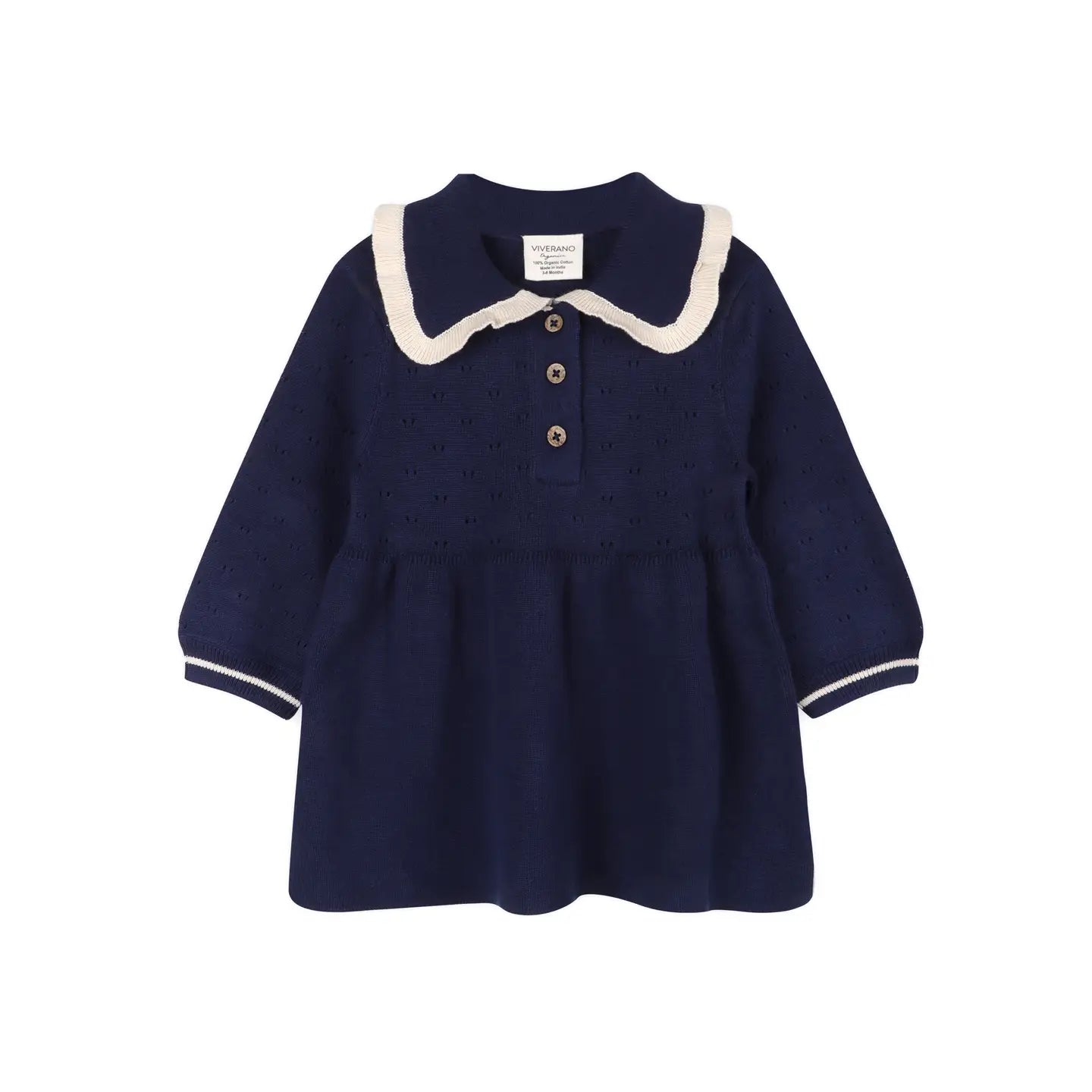 Adeline Ruffle Collar Sweater Knit Dress