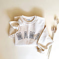 Load image into Gallery viewer, Mama Embroidered Outline Corded Crewneck - Ivory with Black Thread
