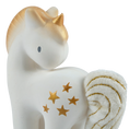 Load image into Gallery viewer, Shining Stars Unicorn Natural Rubber Rattle with Crinkle Tail
