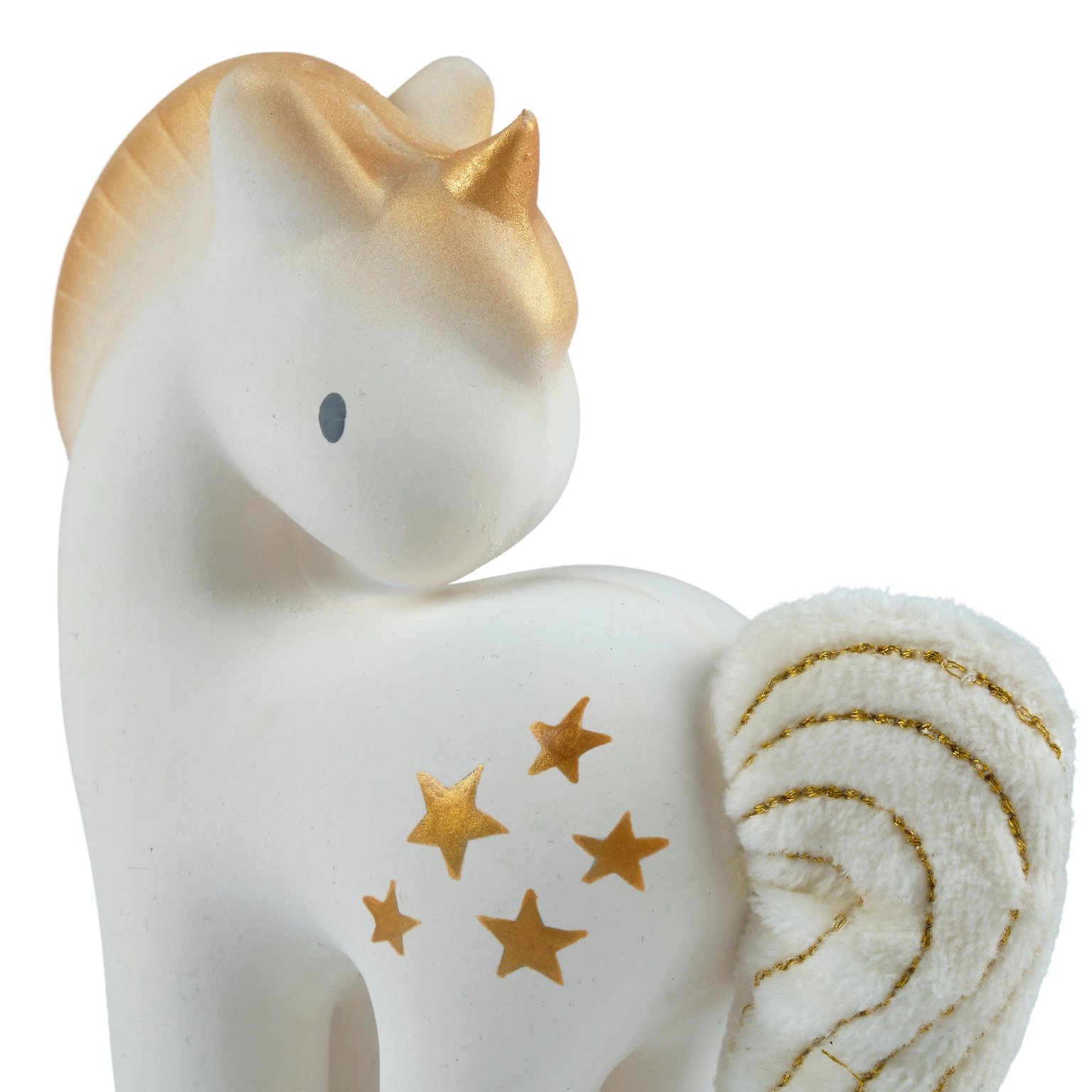 Shining Stars Unicorn Natural Rubber Rattle with Crinkle Tail
