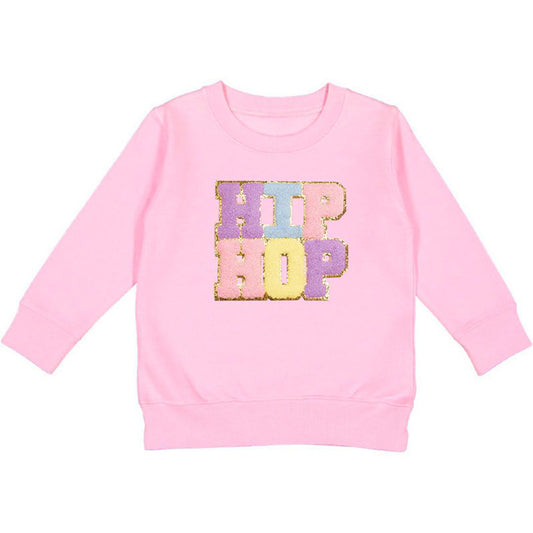Hip Hop Patch Sweatshirt - Pink
