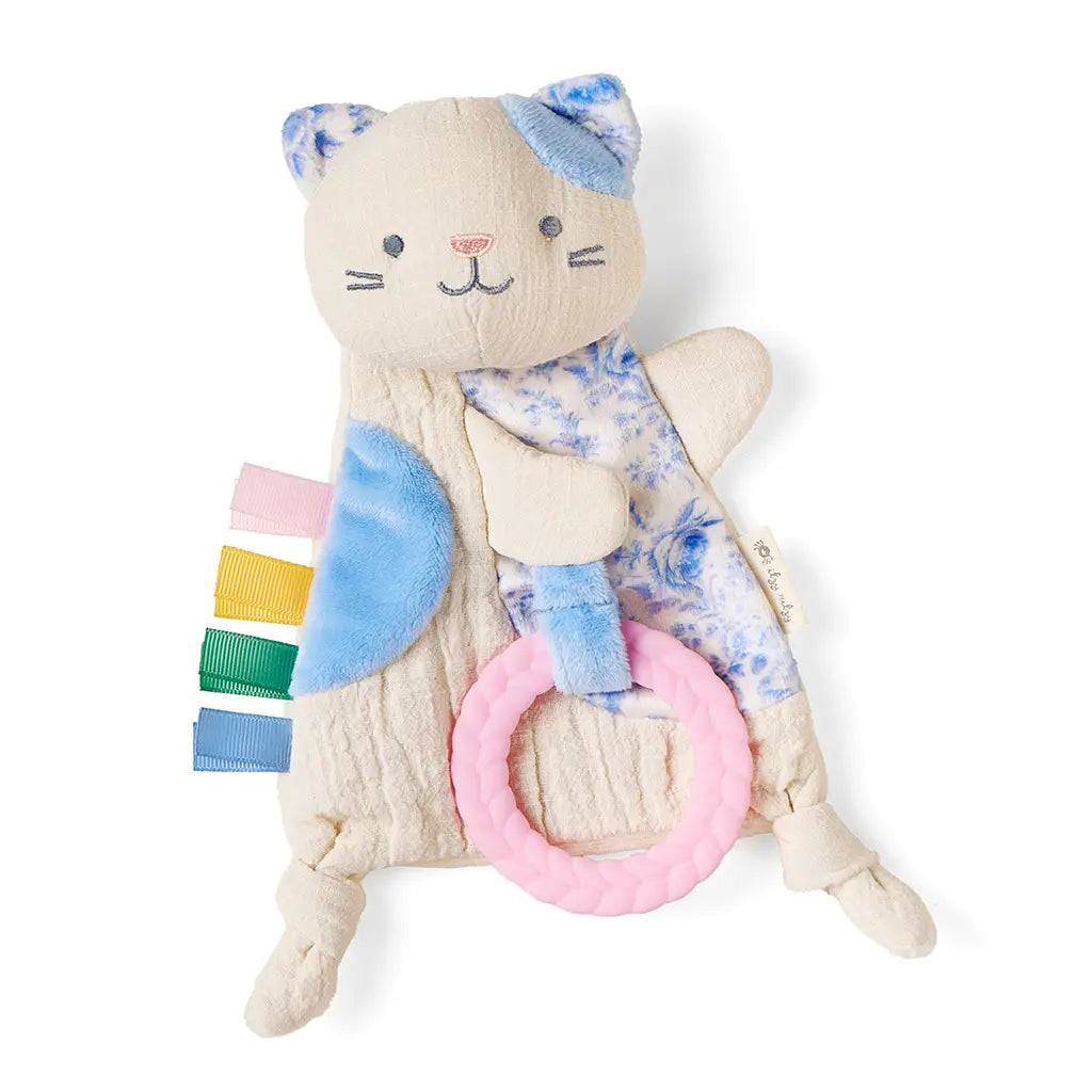 Cat shaped sensory toy with crinkle noise