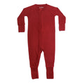 Load image into Gallery viewer, Ribbed Zip Romper - Berry Red
