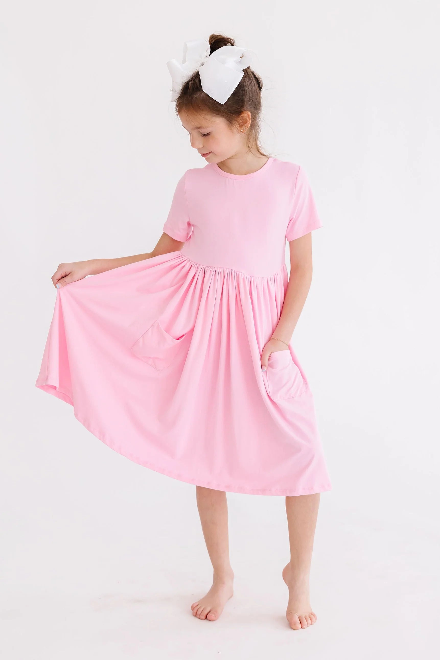 Bubble Gum Pink Dress with Pockets