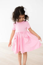Bubble Gum Pink Short Sleeve Dress 