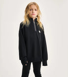 black long sleeved quarter zip sweatshirt