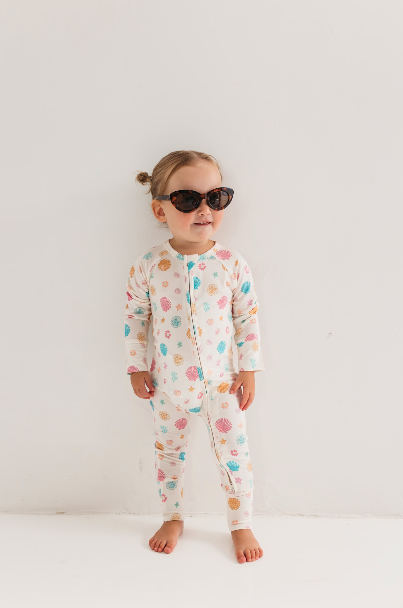 Colorful Seashell Bamboo Romper Pajama