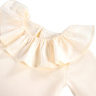 Cotton Gathered Collar on White Body Suit