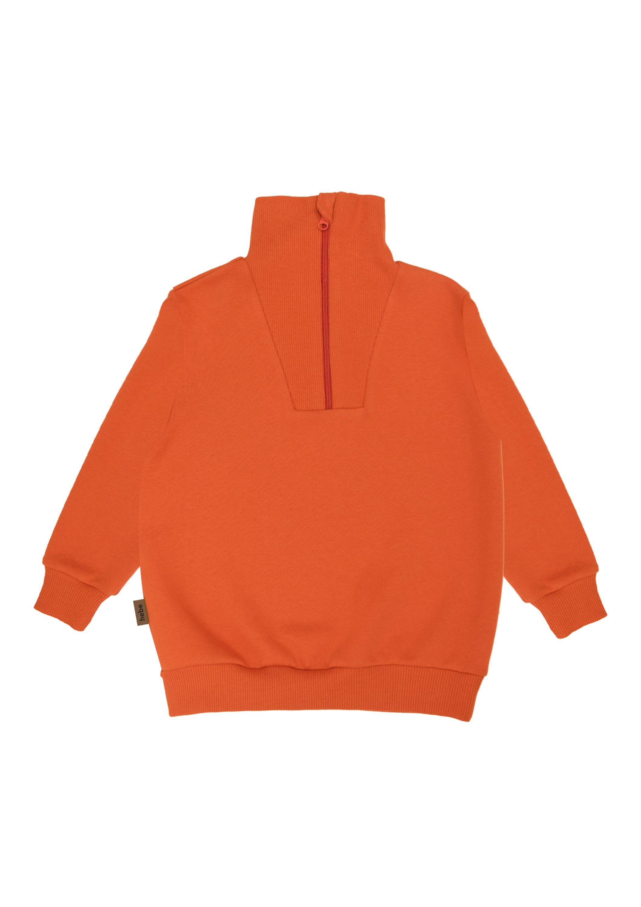 Sweatshirt with Zipper - Bright Orange